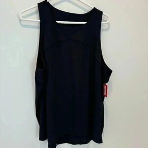 SPANX Very Black Go Lightly Ribbed Tie Back Tank Top size 1X